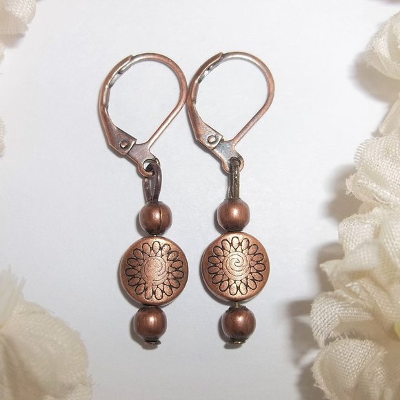 wvluckygirl Jewelry - Boho Earring Set Copper Minimalist Simple Dainty Delicate Simple Circle NWT A521